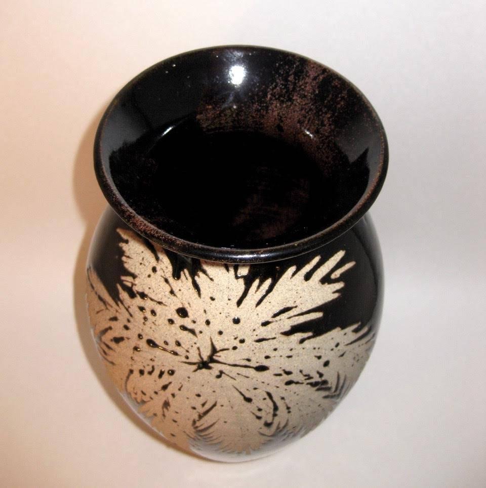 Contemporary Don Williams Studo Pottery Tropical Palm Tree Vase