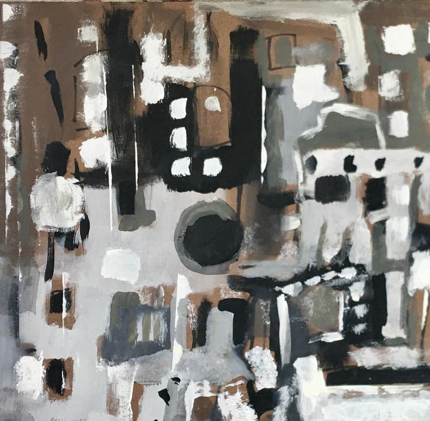 Jardin cubista, Pittura astratta originale, 2021 - Painting di Don Wunderlee