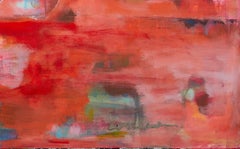 Red With Circles, Original Abstract Painting, 2021