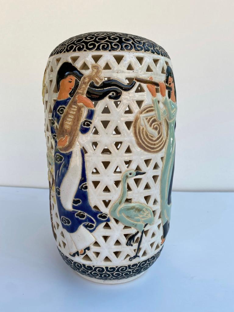 Dona Ceramics Vietnam 1940's Ceramic Lantern For Sale at