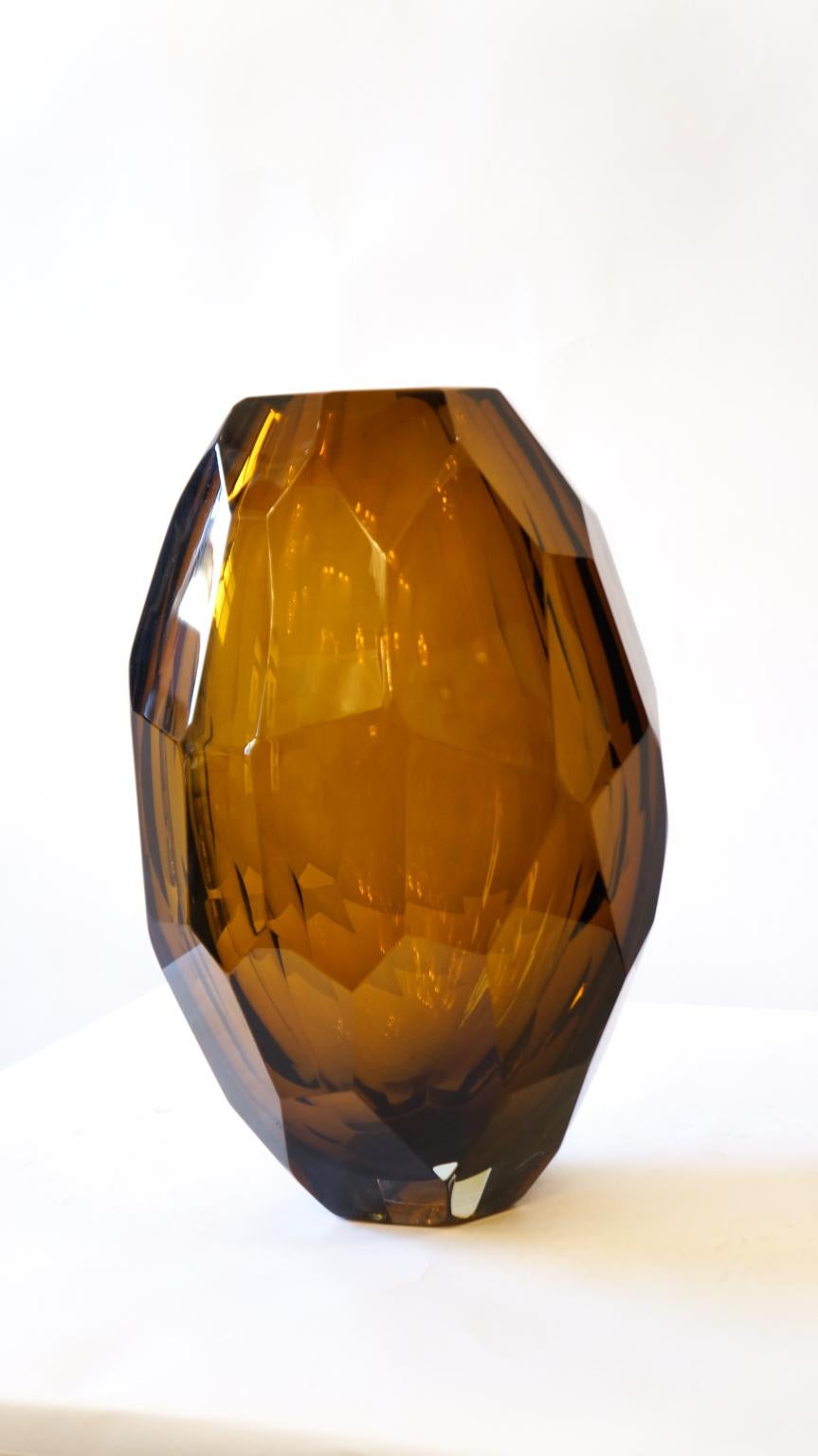 Donà Furnace Mid-Century Modern Amber Molato Drei Vasen aus Murano-Glas, 1998er Jahre im Angebot 7