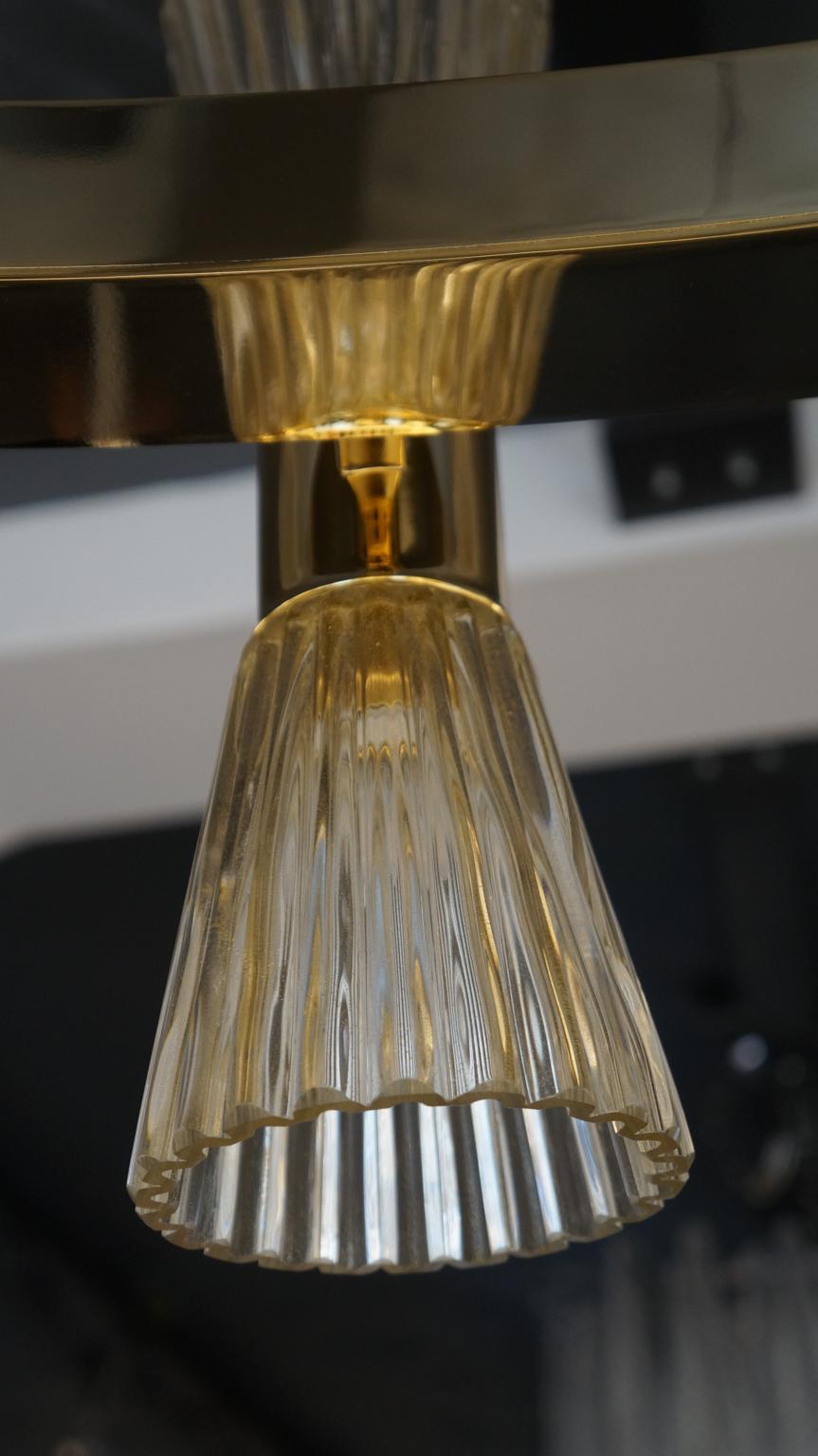 Dona Furnace Lampadario ovale in vetro di Murano dorato della metà del secolo scorso, 1998 in vendita 2