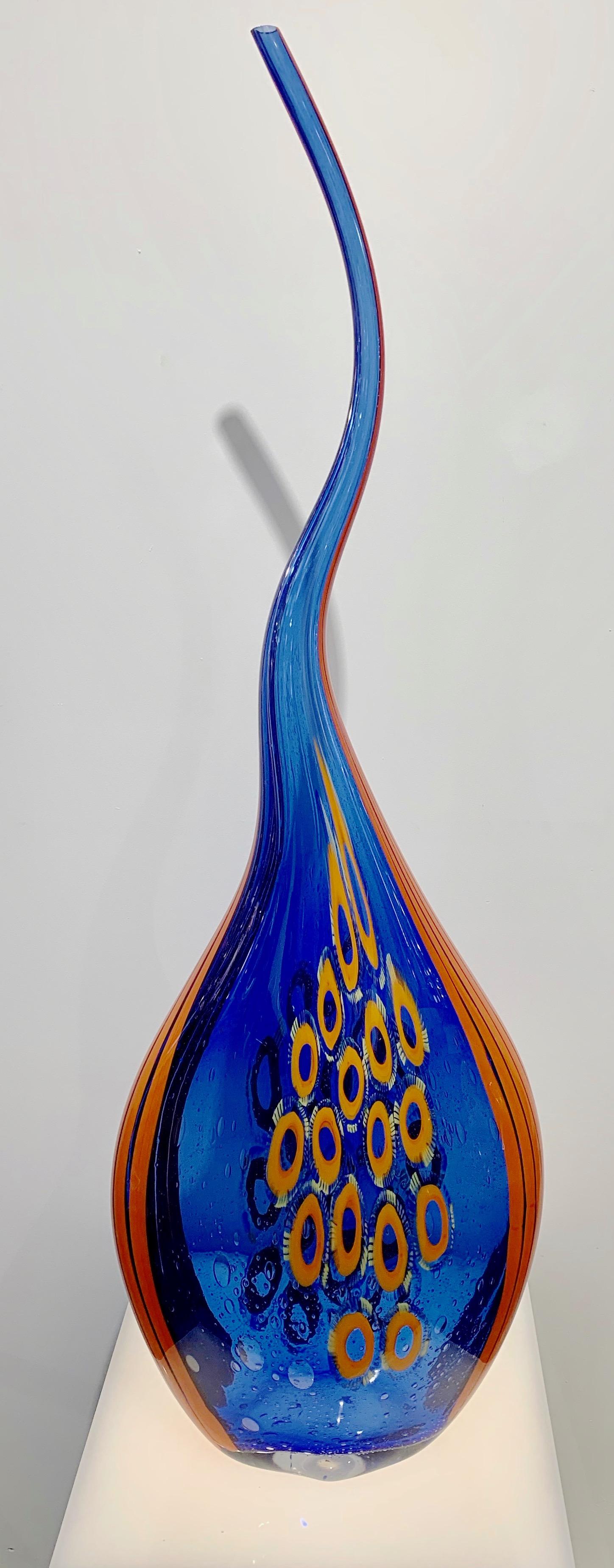 orange and blue vase