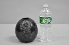 Dona Rosa Barro Negro Black Pottery 5" Flower Bud Vase Mexico Mid Century Modern