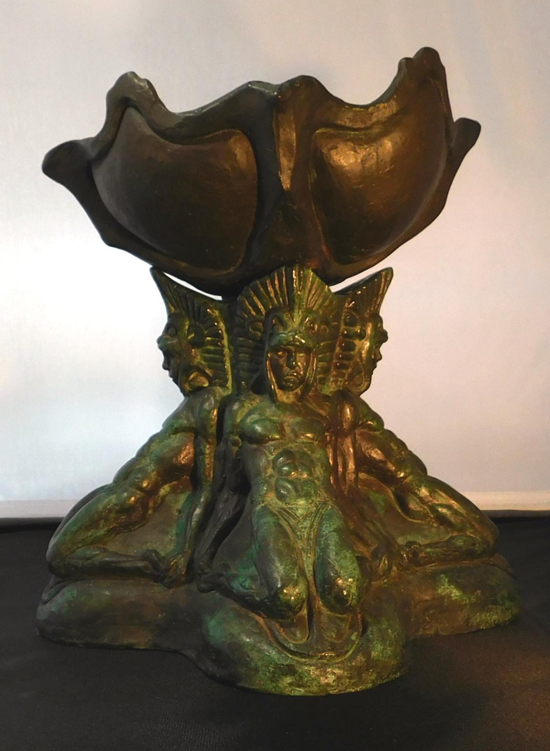 Donal Hord Bronze Sculpture, 1926, “Kneeling Indians” For Sale 4