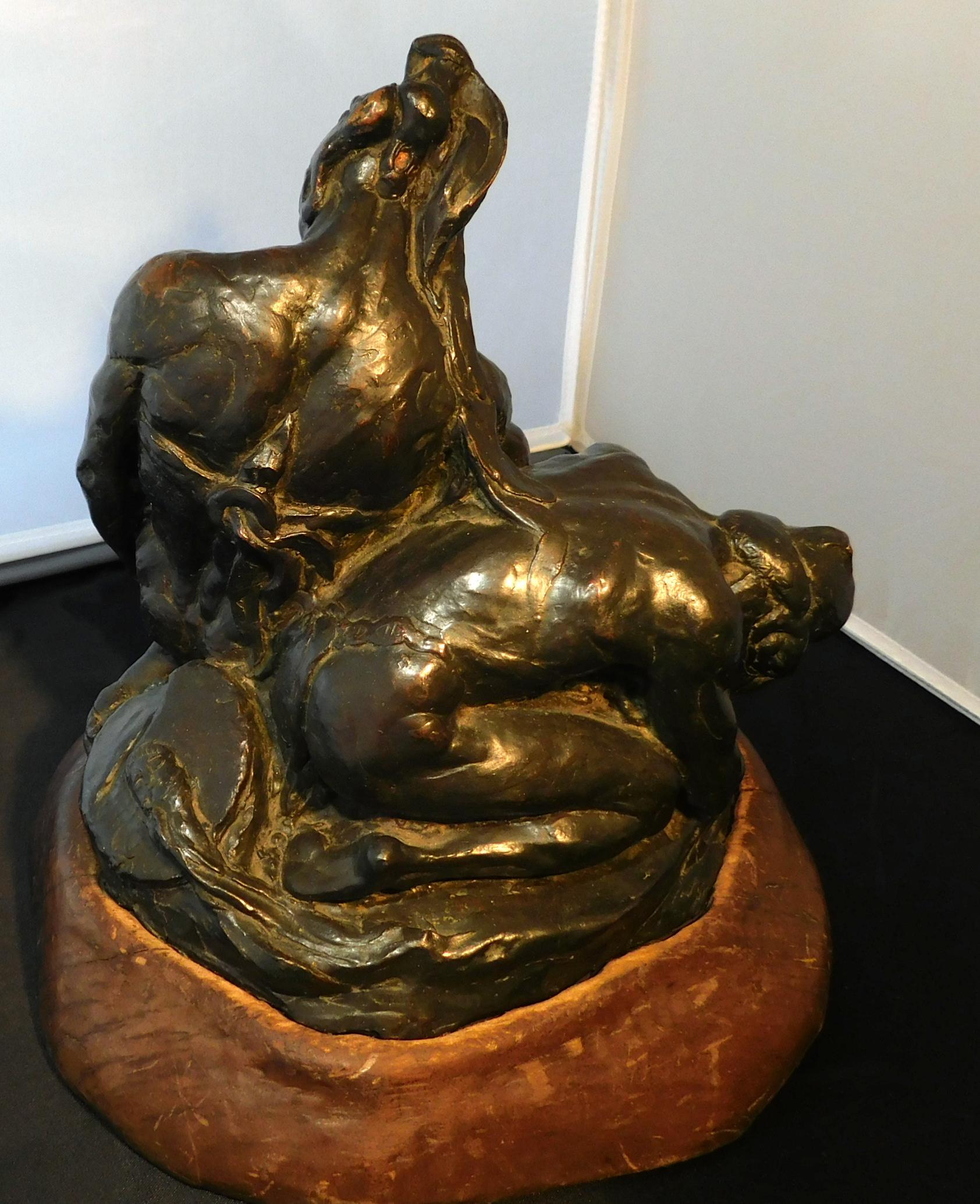 Donal Hord bronze sculpture, 1927. “Dying Warriors” 
Sits on a 2