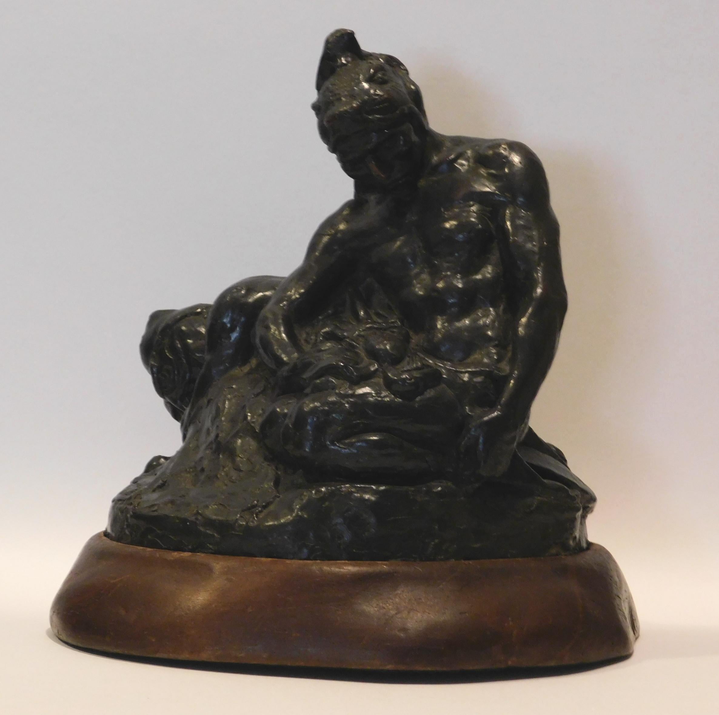 Donal Hord Bronze Sculpture, 1927, “Dying Warriors” In Good Condition For Sale In Phoenix, AZ