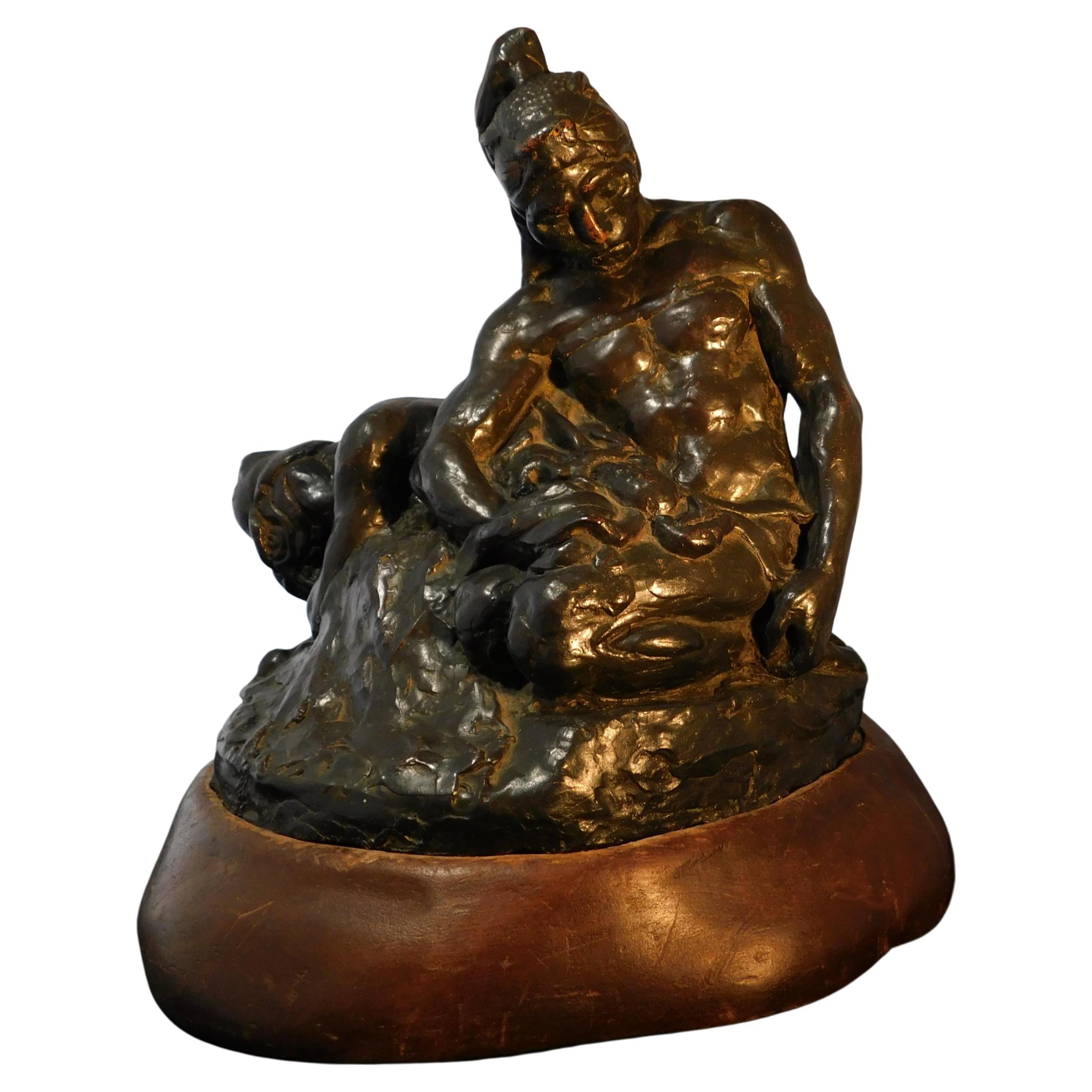 Donal Hord Bronze Sculpture, 1927, “Dying Warriors” For Sale