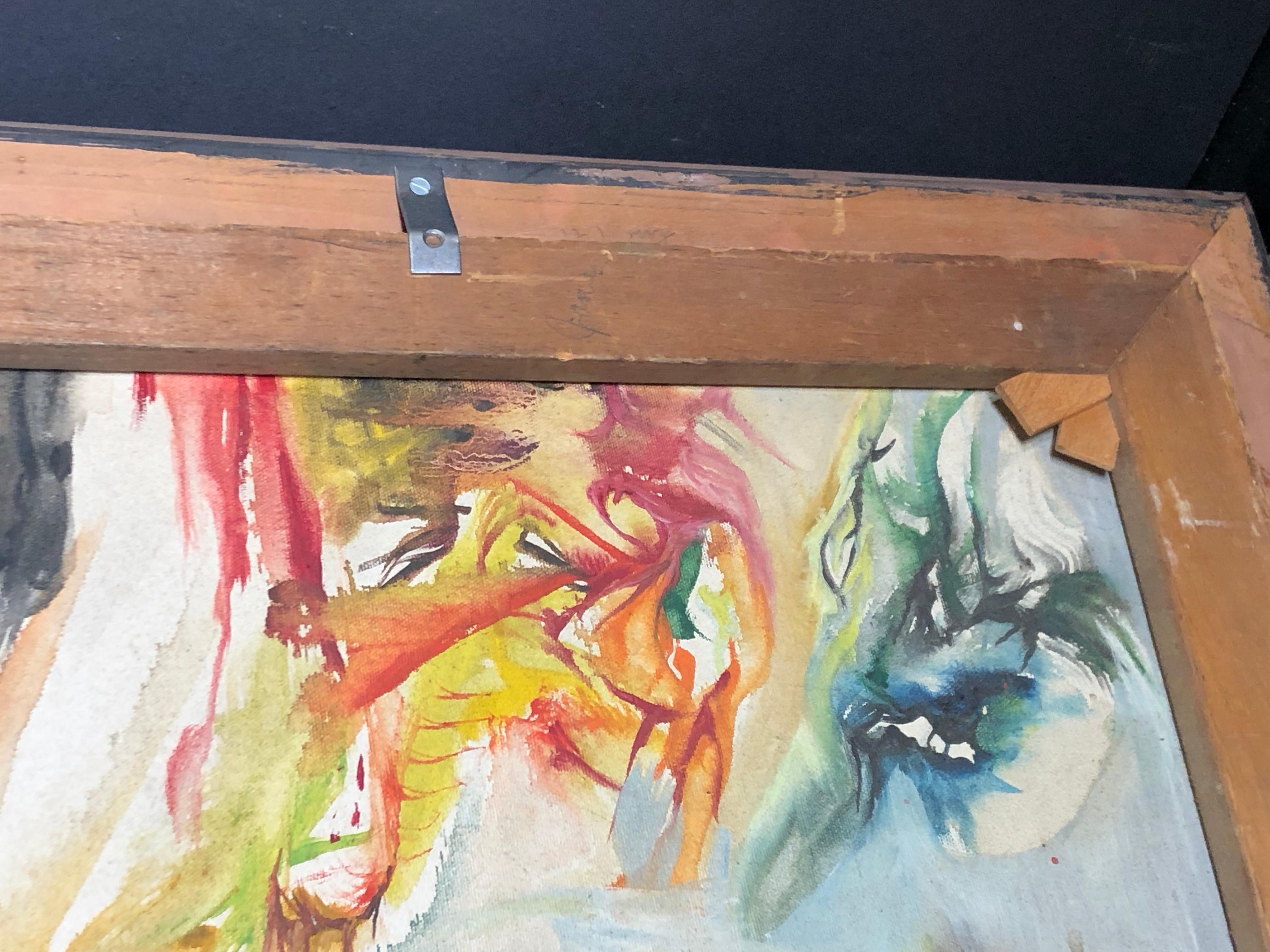 Donald Alvin Jarvis Abstract Modernist Painting Oil on Canvas For Sale 3