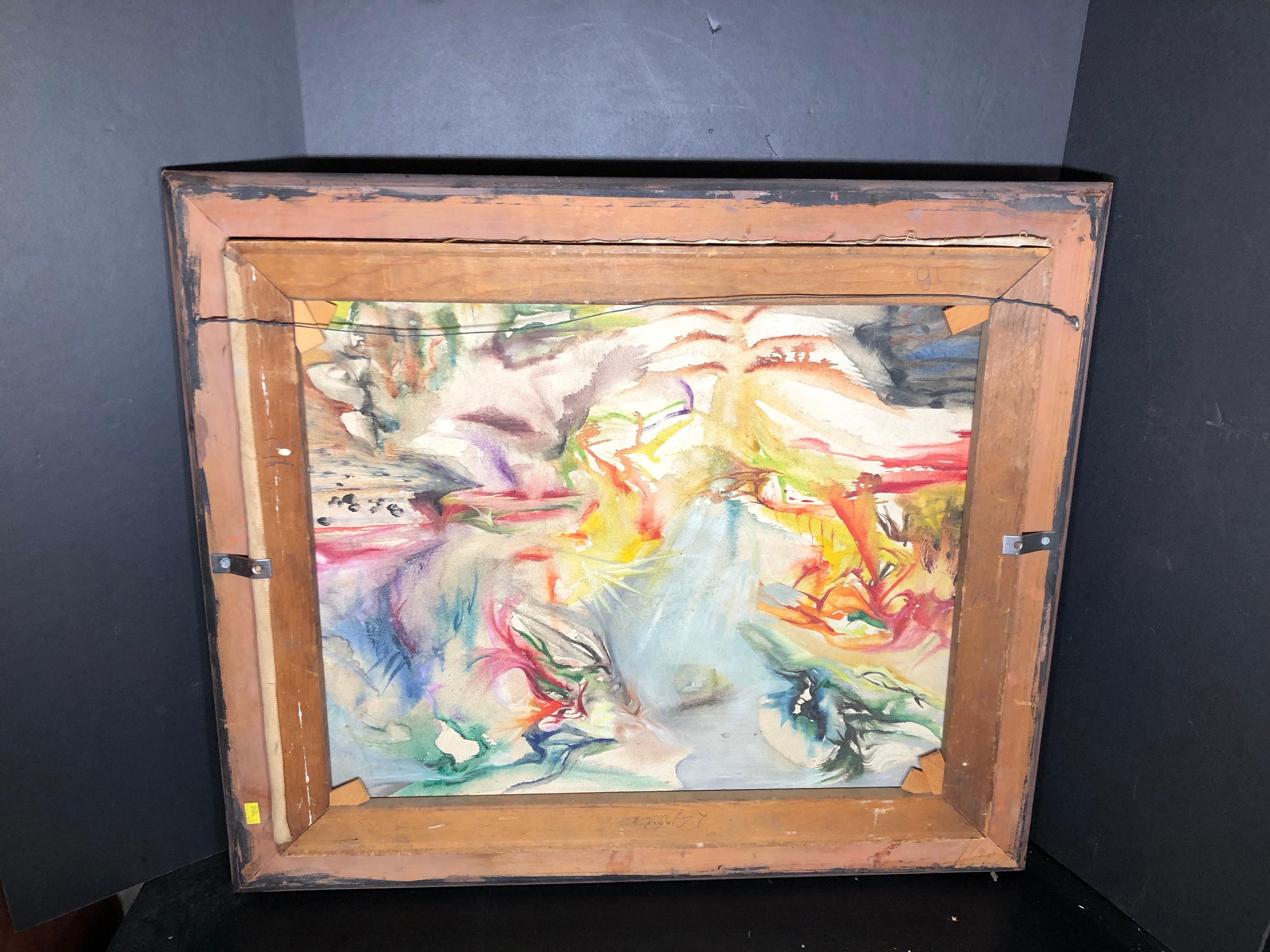 Donald Alvin Jarvis Abstract Modernist Painting Oil on Canvas In Good Condition For Sale In Allentown, PA