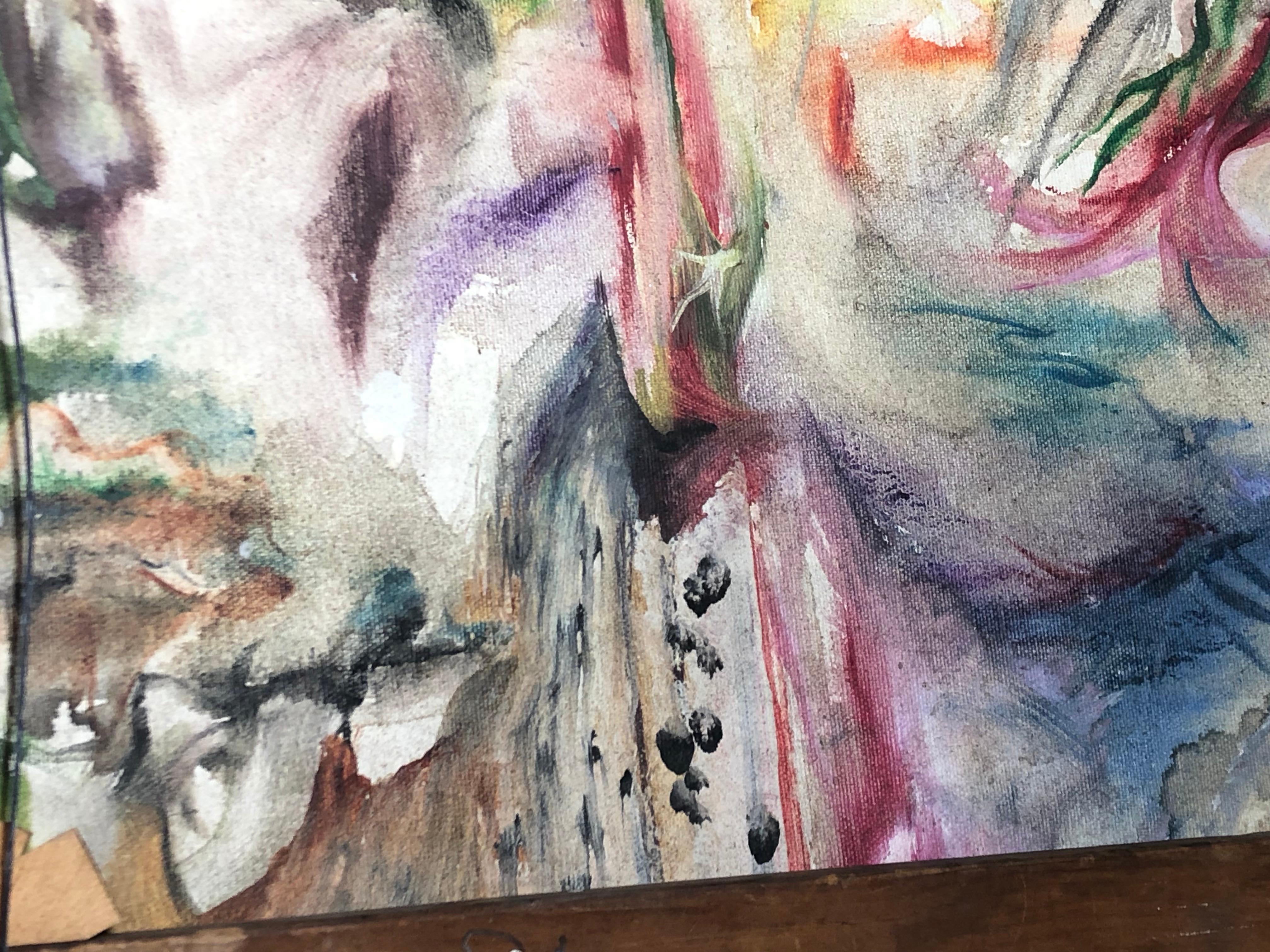 Donald Alvin Jarvis Abstract Modernist Painting Oil on Canvas For Sale 1
