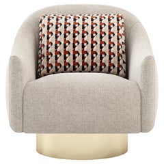 Donald Armchair, Portuguese 21st Century Contemporary Upholstered with Fabric