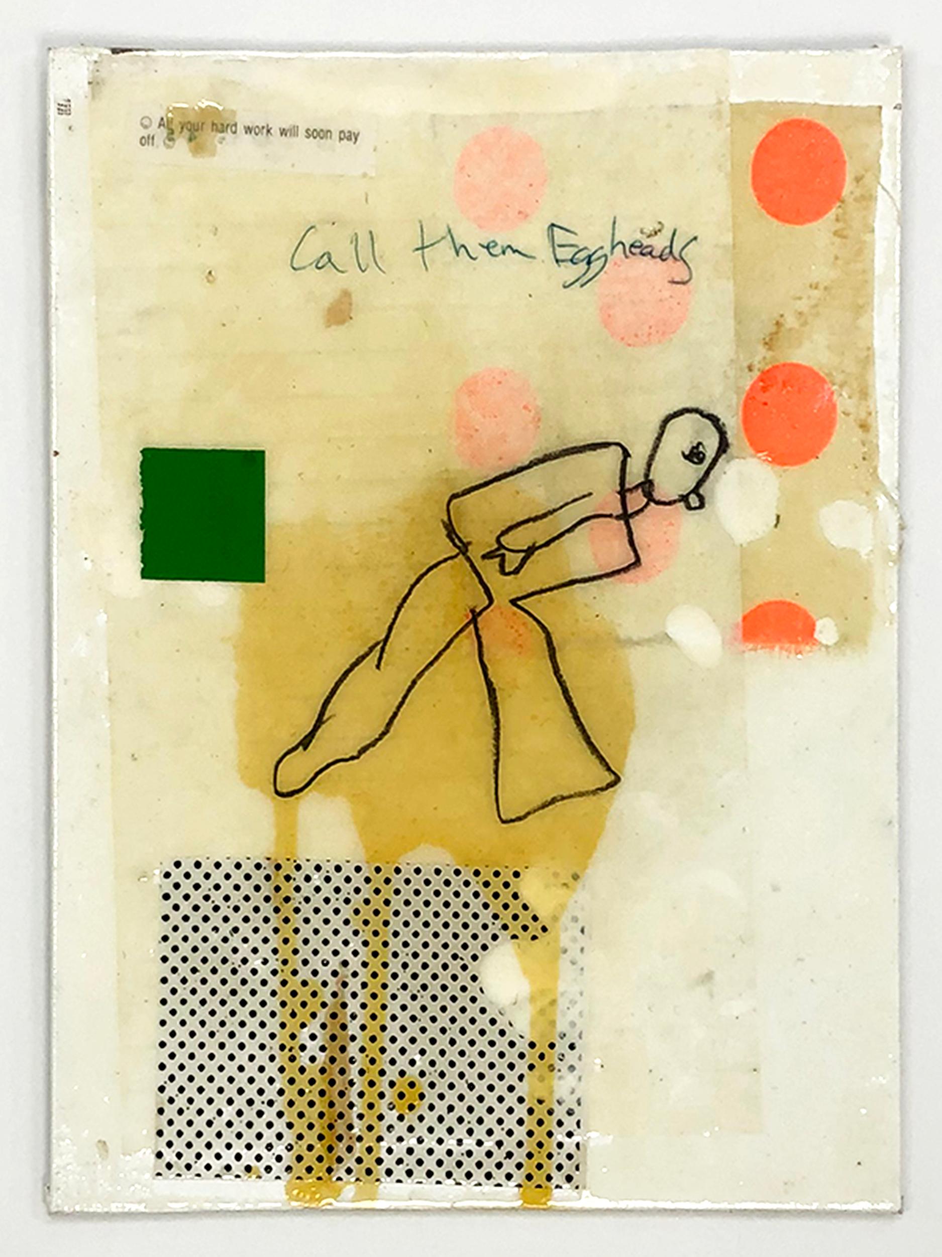 Call Them Eggheads & One Man Juggernaut (set unique de 2 collages) - Print de Donald Baechler