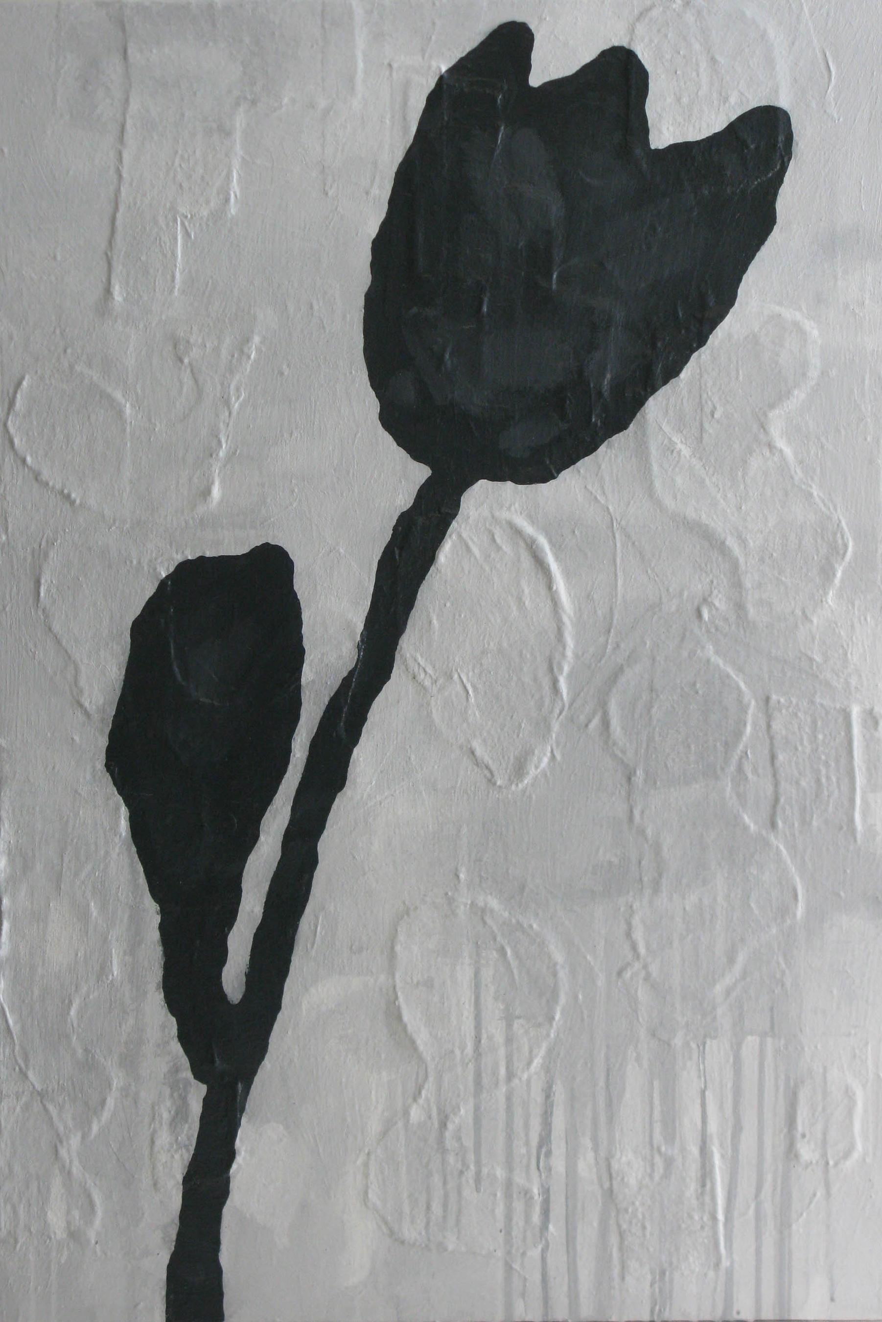 Donald Baechler, BLACK FLOWER (Bronze flower) #3, 2011, mixed media on canvas For Sale 1