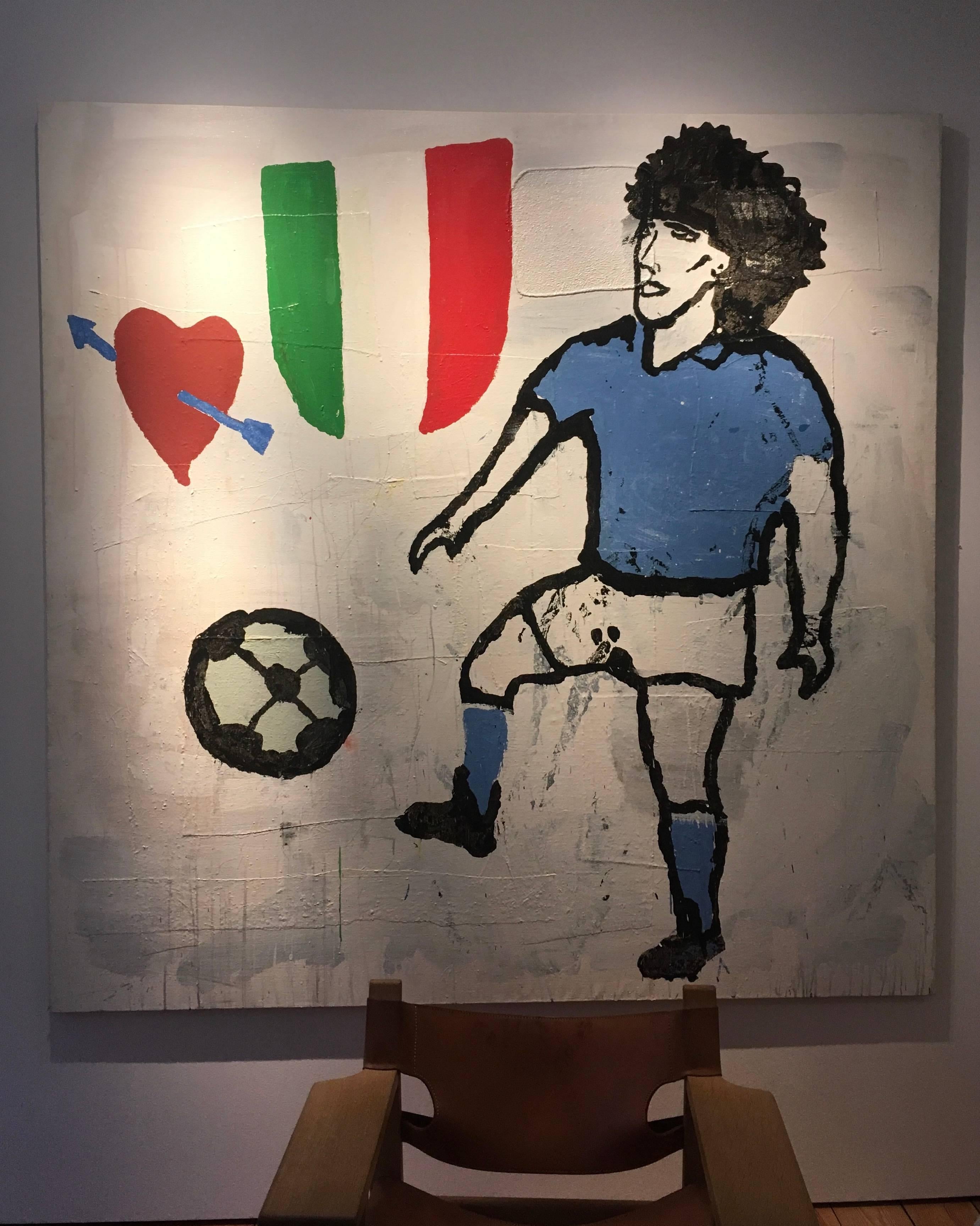Maradona - Painting by Donald Baechler
