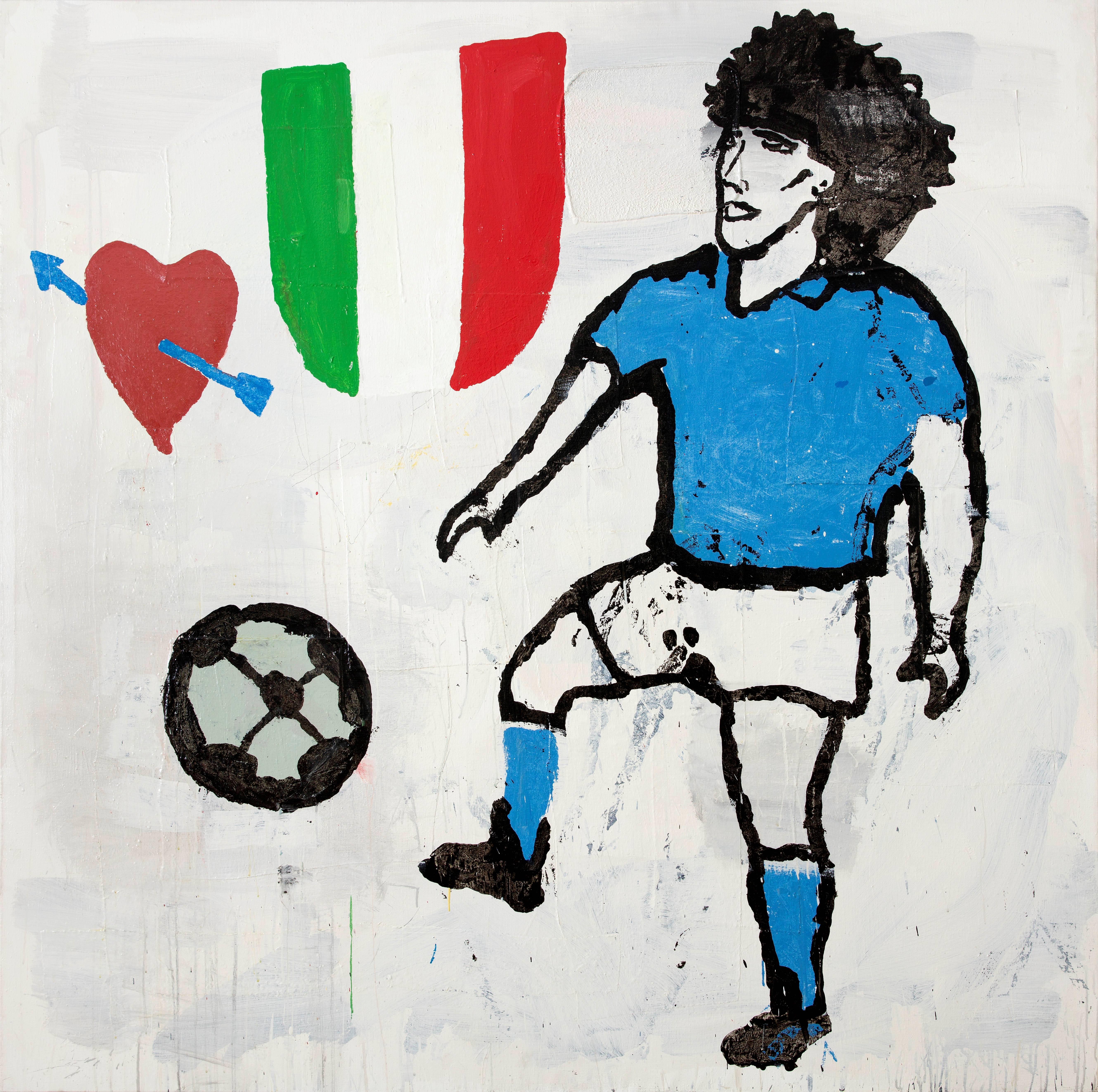 Donald Baechler Abstract Painting - Maradona
