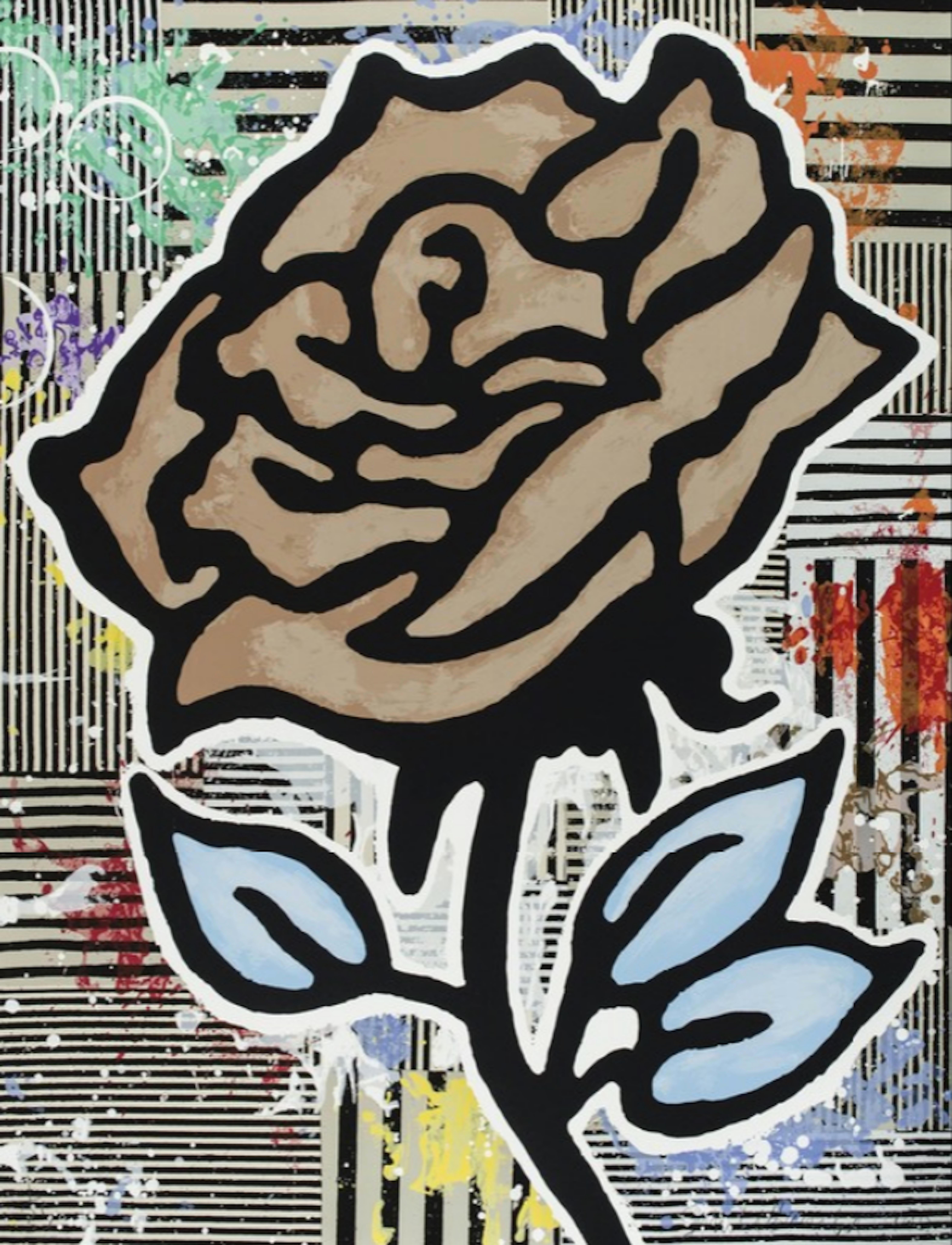 Donald Baechler Figurative Print - Brown Rose