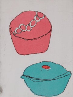 Donald Baechler Pastelitos rojos y azules 1999 (Grabados de Donald Baechler)