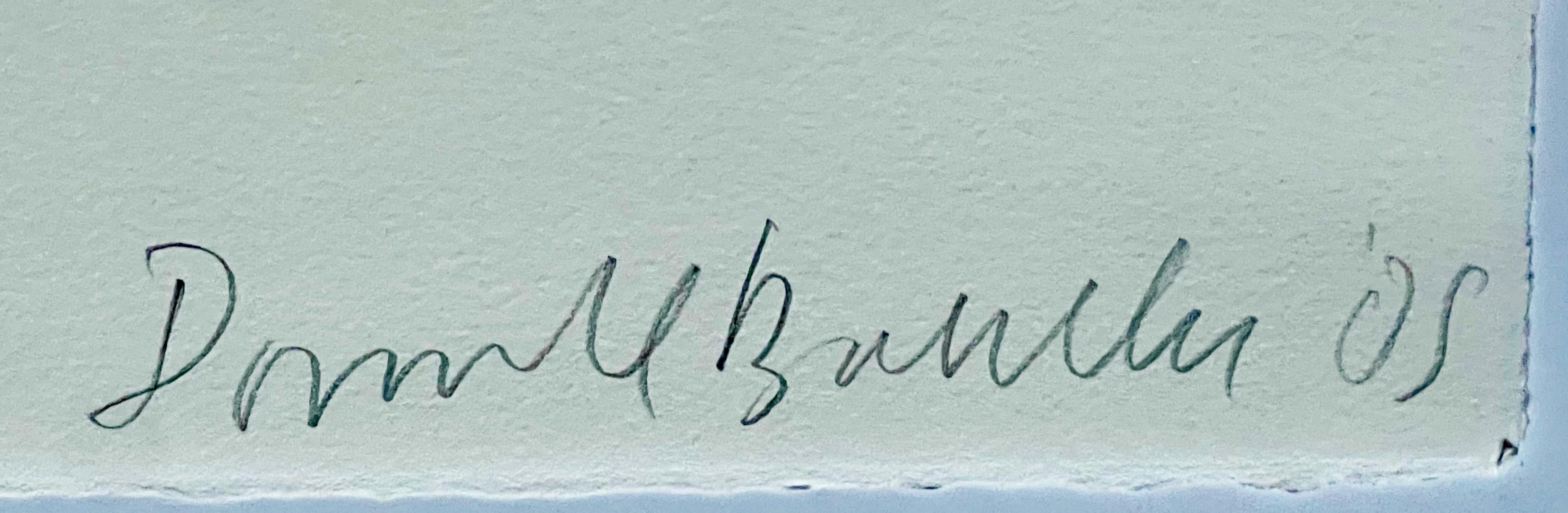 Donald Baechler, The Benefit Mummy. Rare Linoleum Chine Colle print, signed 7/17 For Sale 2