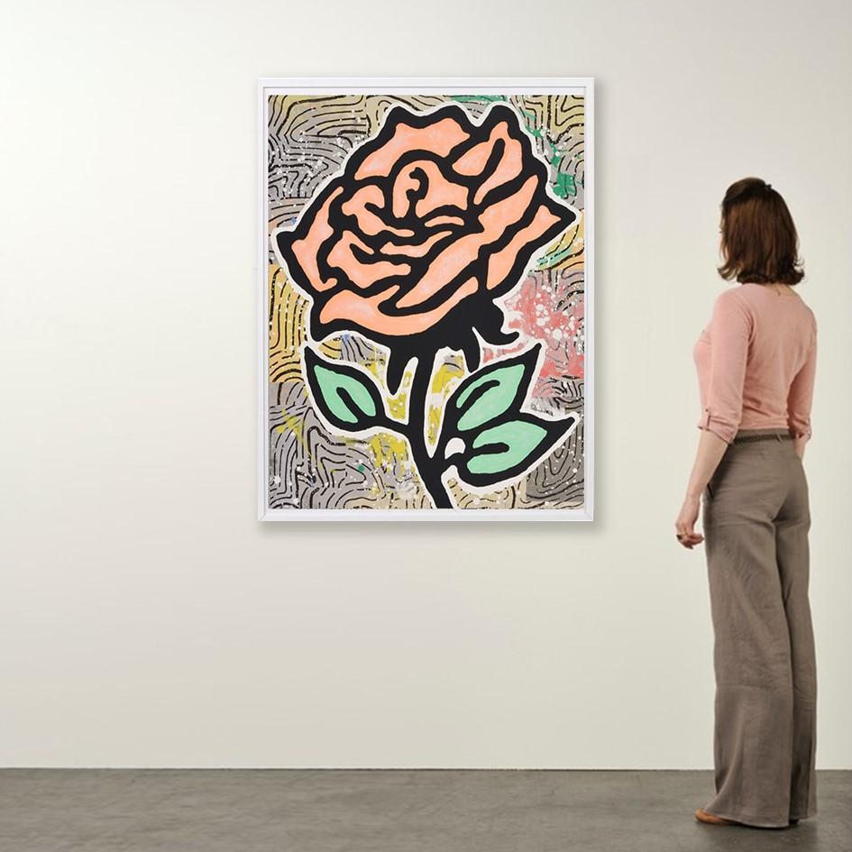 Orange Rose by Donald Baechler, Contemporary art, Silkscreen, American  For Sale 6