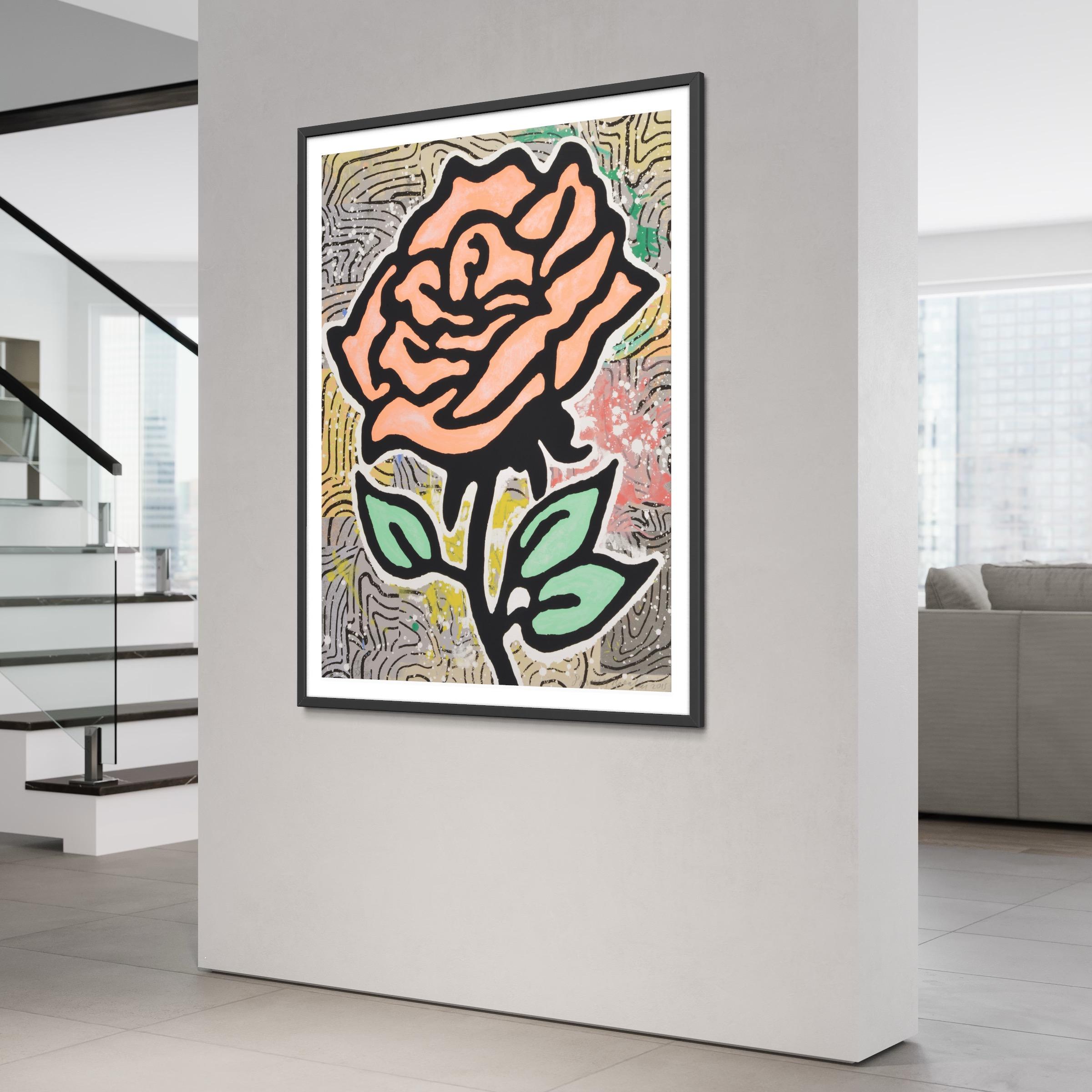 Orange Rose von Donald Baechler, Zeitgenössische Kunst, Siebdruck, Amerikanisch  im Angebot 2