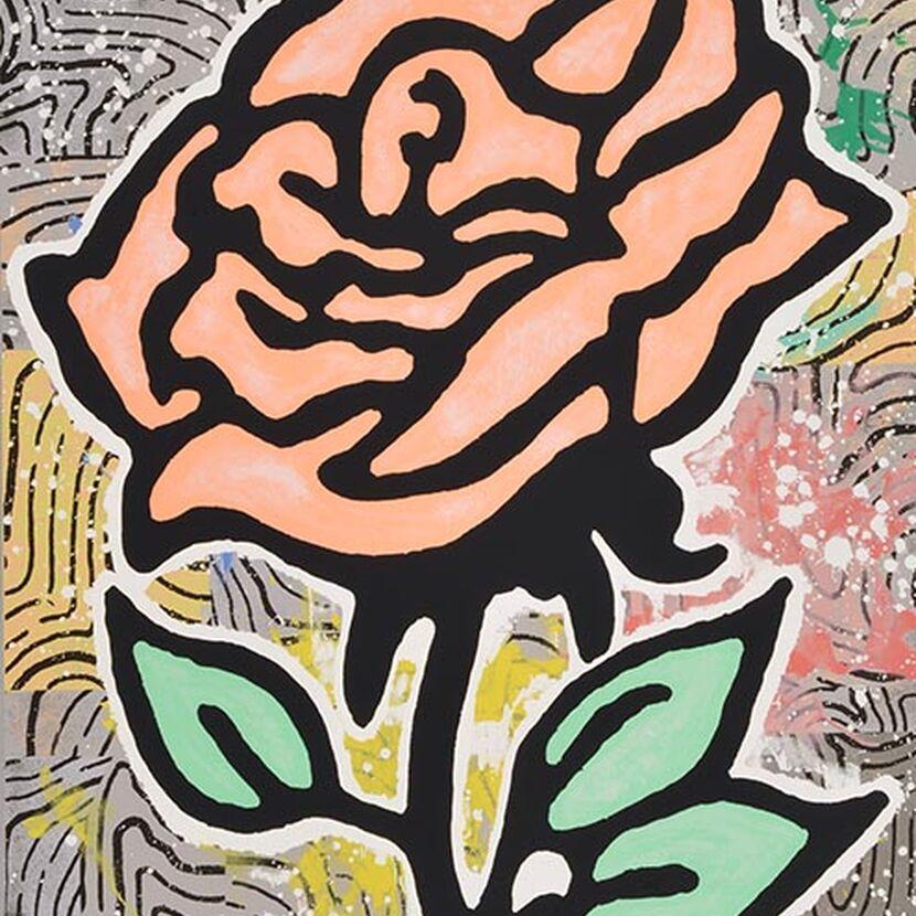Orange Rose by Donald Baechler, Contemporary art, Silkscreen, American  For Sale 7