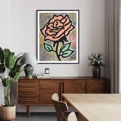 Orange Rose par Donald Baechler, Art contemporain, Sérigraphie, Américain 