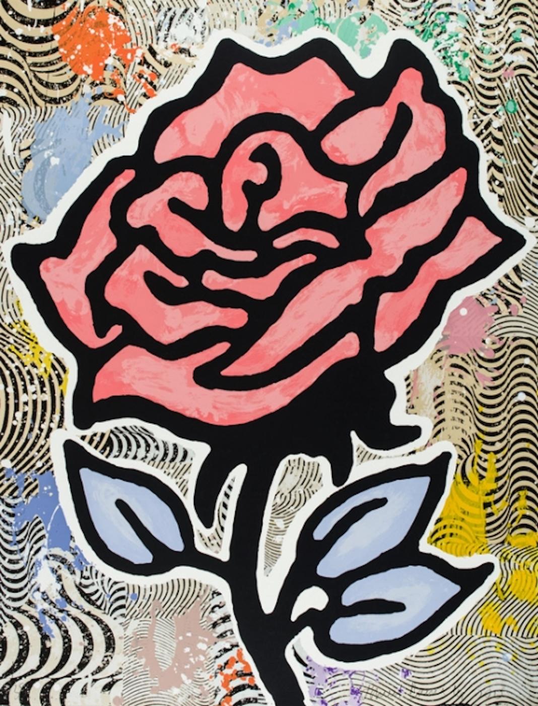 Donald Baechler Still-Life Print - Red Rose