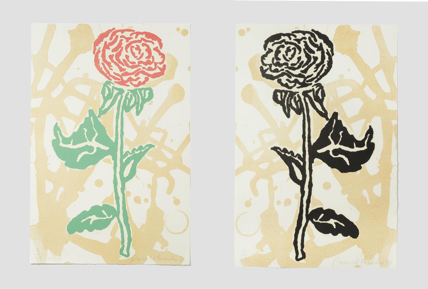 Donald Baechler Still-Life Print - The Two-Sided Flower