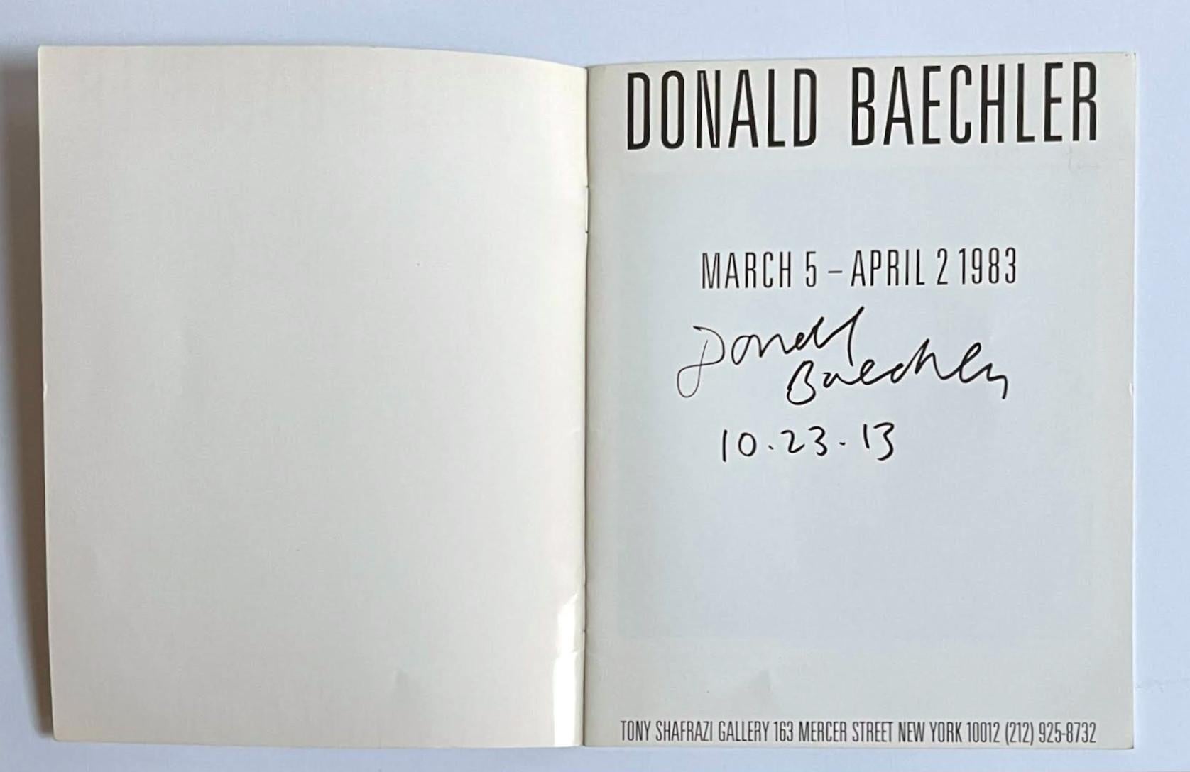 catalogue d'exposition de Tony Shafrazi (signé à la main, daté par Donald Baechler) en vente 3