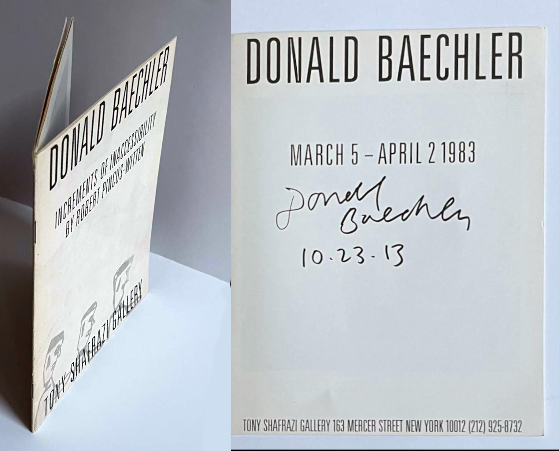 catalogue d'exposition de Tony Shafrazi (signé à la main, daté par Donald Baechler)