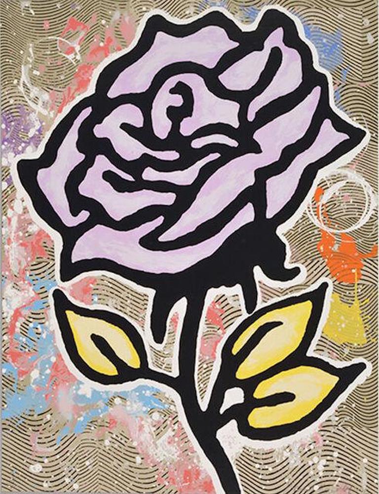 Still-Life Print Donald Baechler - Rose violette
