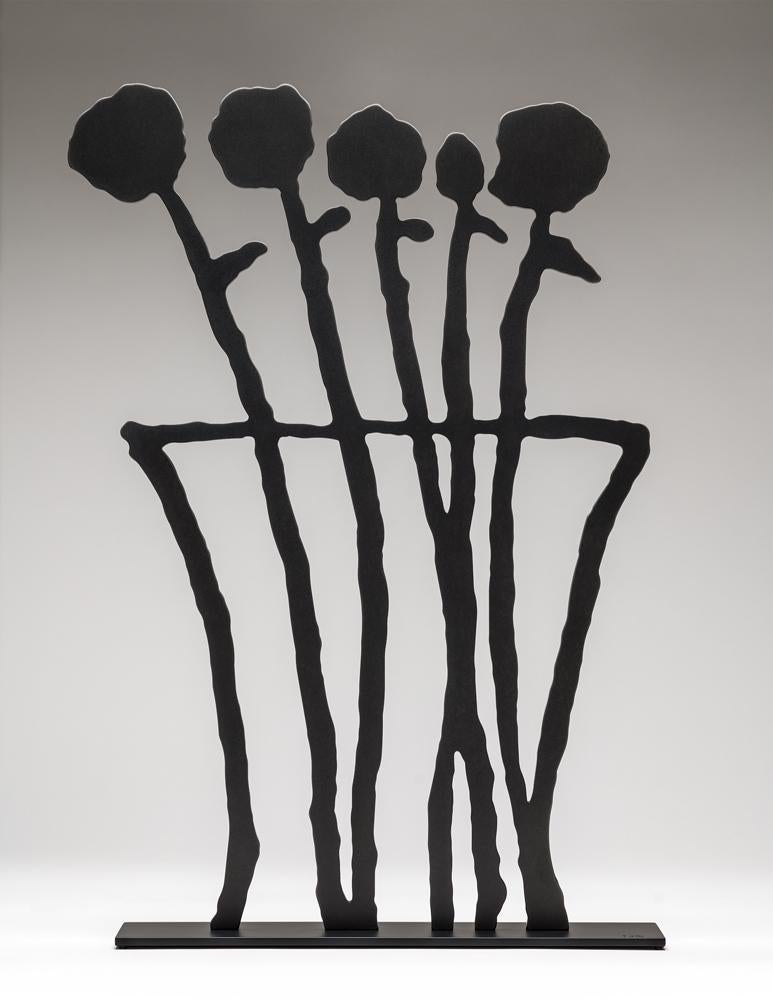 Black Flowers - Sculpture by Donald Baechler
