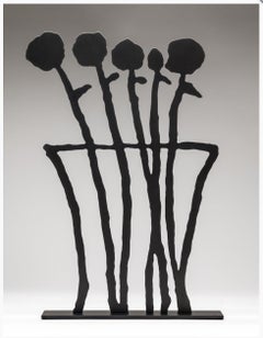 Sculpture de fleurs noires