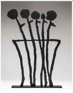 Black Flowers Sculpture