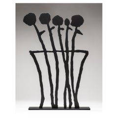 Black Flowers Sculpture, 2019 Metal by Donald Baechler