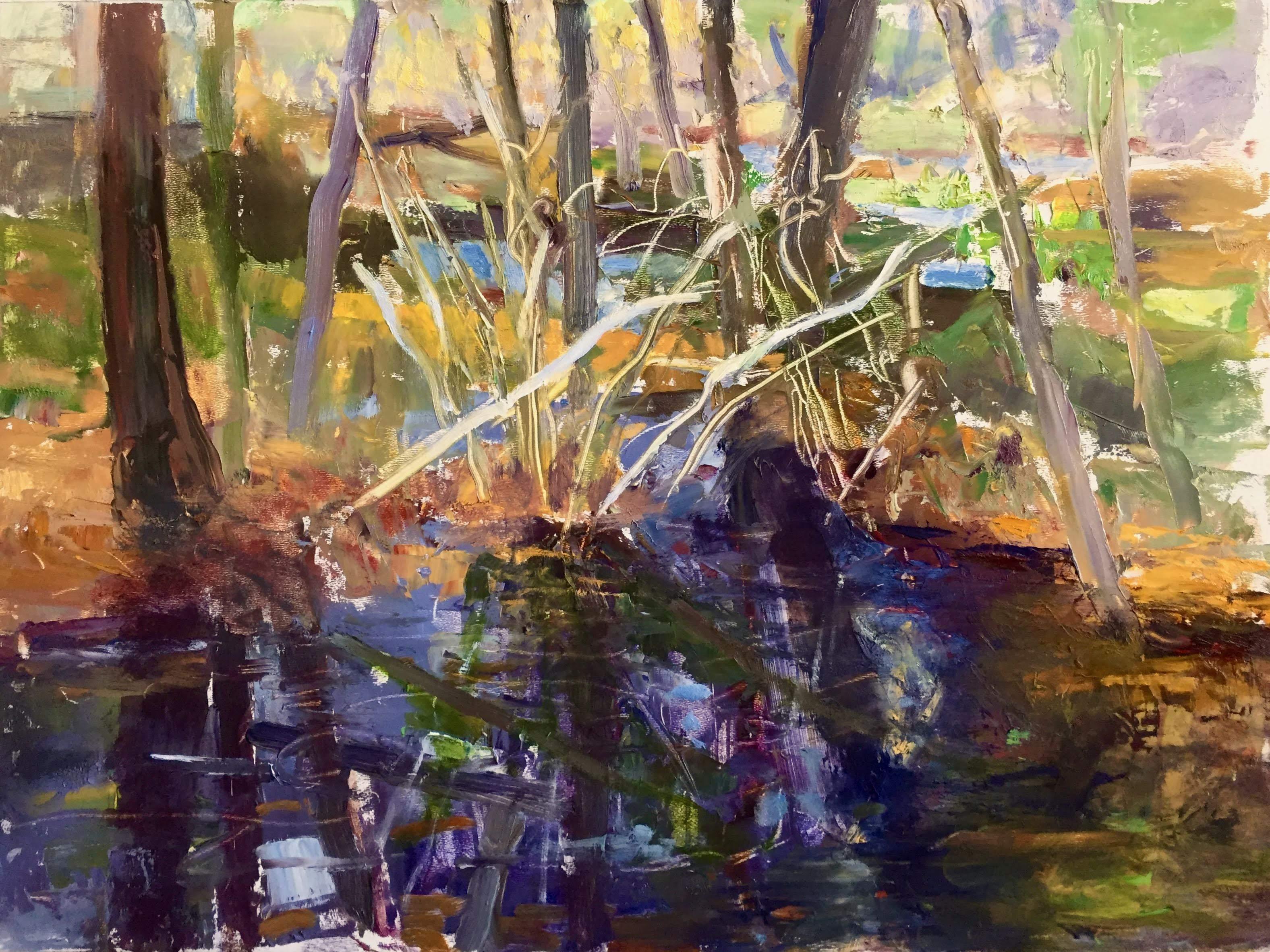 Donald Beal Landscape Painting - Bog (Stream) #2