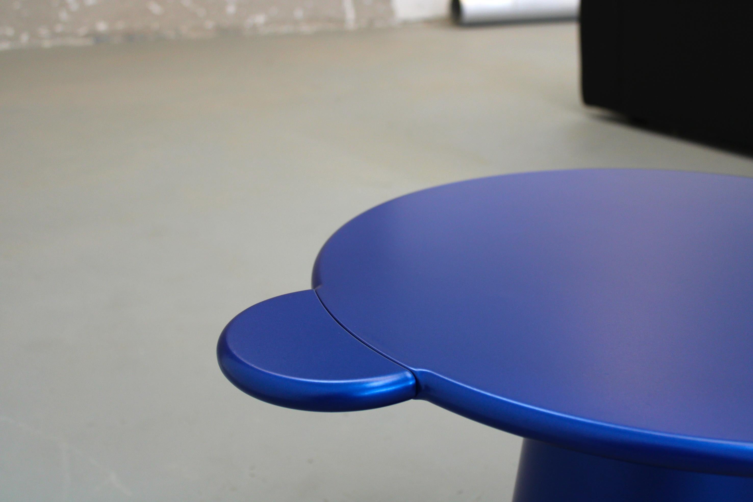 Contemporary Coffee Table Blue Donald Wood by Chapel Petrassi In New Condition For Sale In Le Perreux-sur-Marne, FR