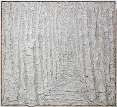 White Trees: Monochromatic Abstracted Landscape Painting of White Forest