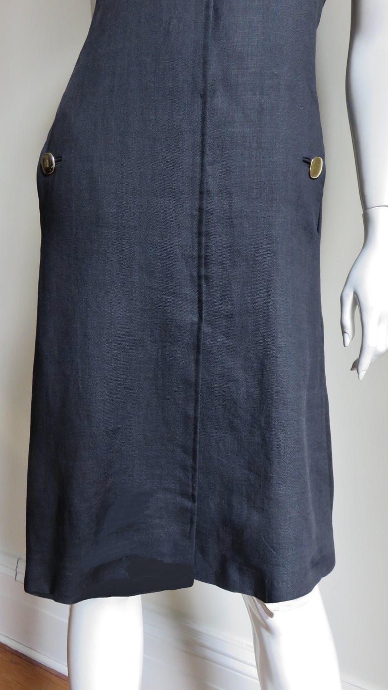 Donald Brooks 1970s Linen Dress For Sale 1