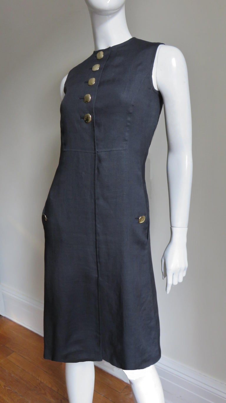 Donald Brooks 1970s Linen Dress For Sale 3