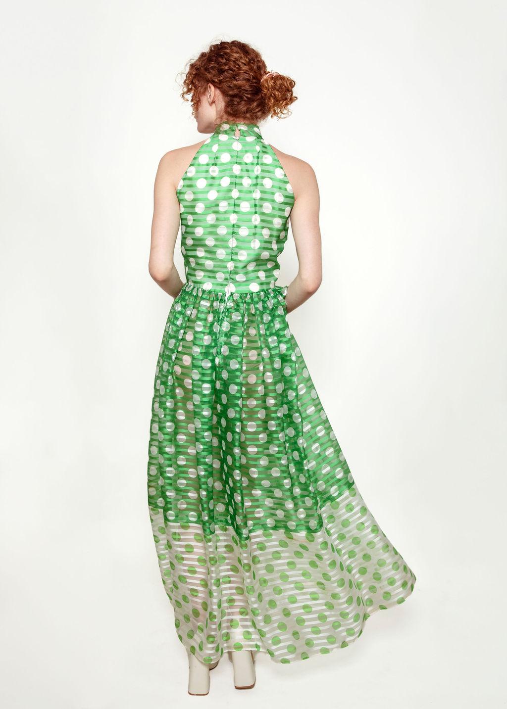 Women's Donald Brooks Apple Green Polka Dot Dress