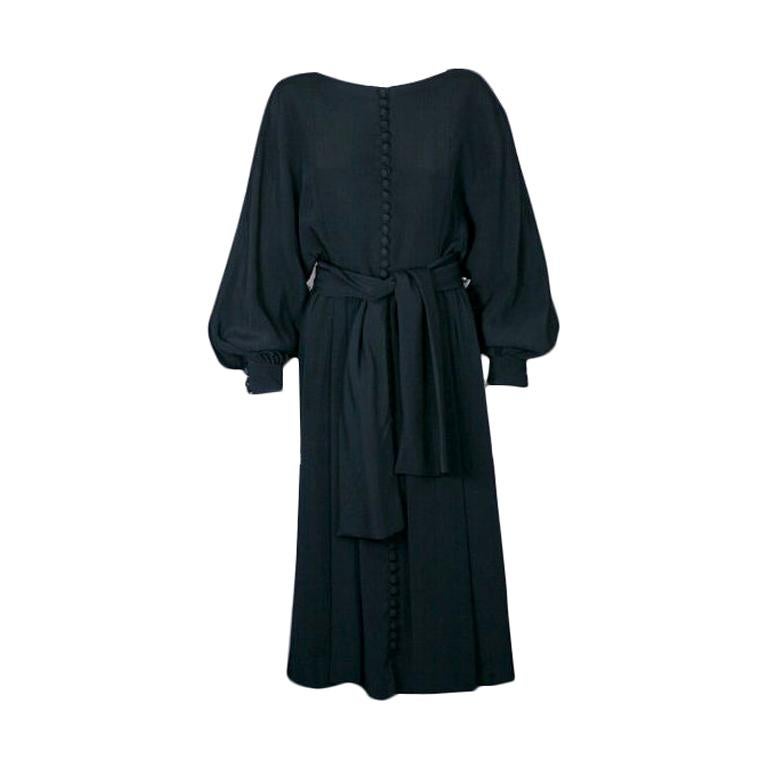 Donald Brooks Black Crepe Dress For Sale