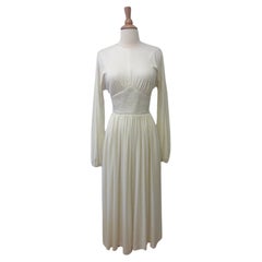 Donald Brooks, abito in jersey bianco avorio, circa anni '70
