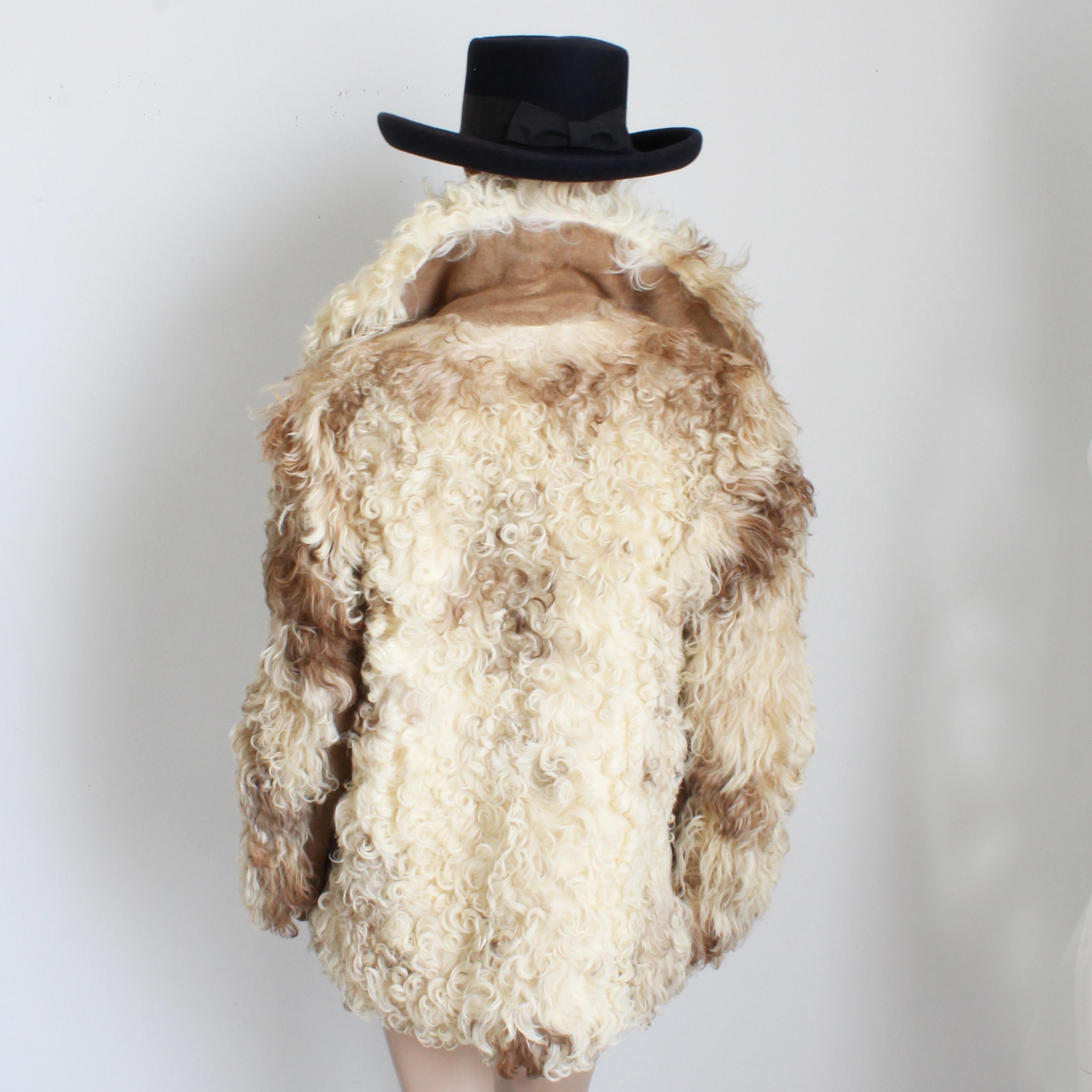Donald Brooks Jacket Mongolian Shaggy Lamb Suede Trim Vintage 1970s Rare For Sale 5
