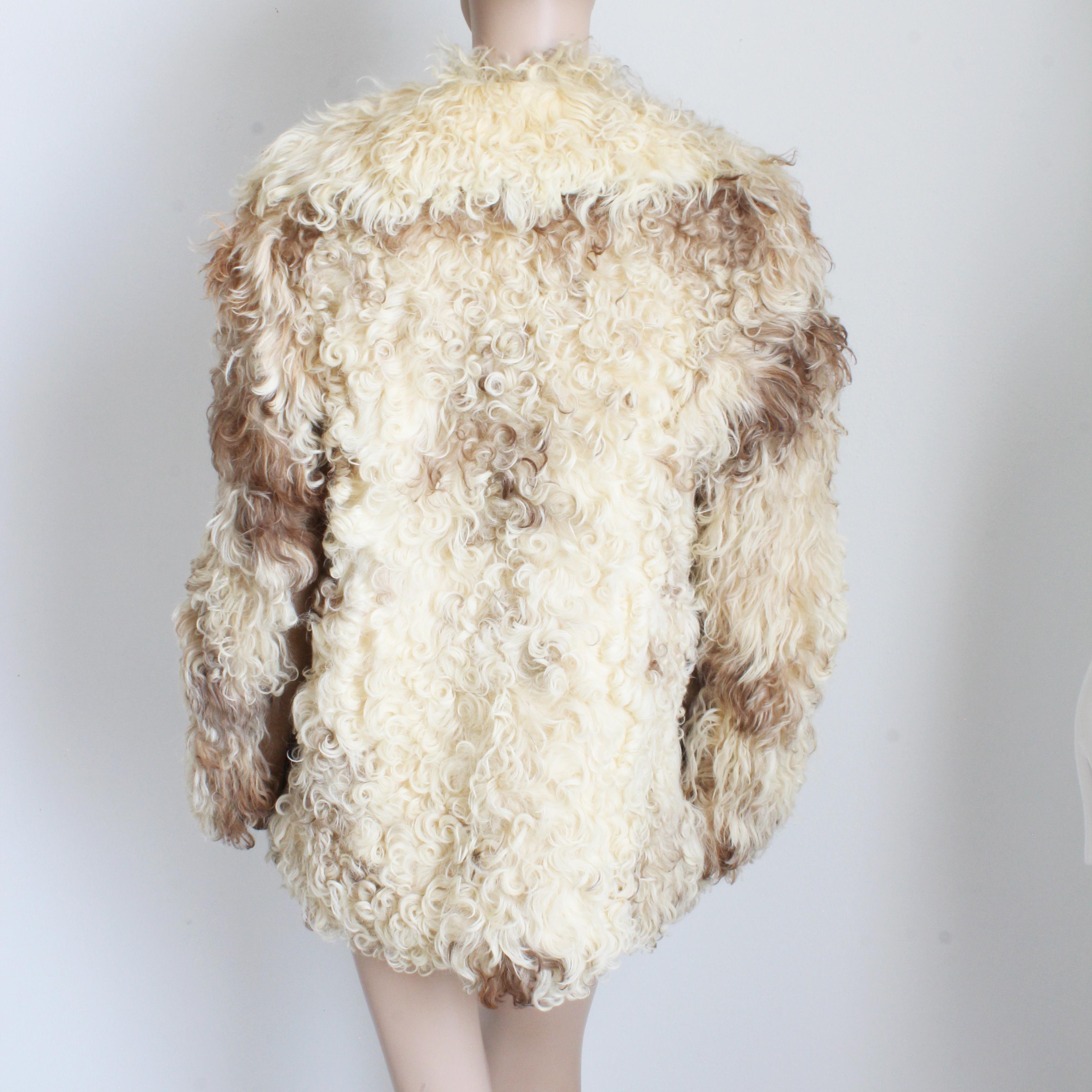 Donald Brooks Jacket Mongolian Shaggy Lamb Suede Trim Vintage 1970s Rare For Sale 6