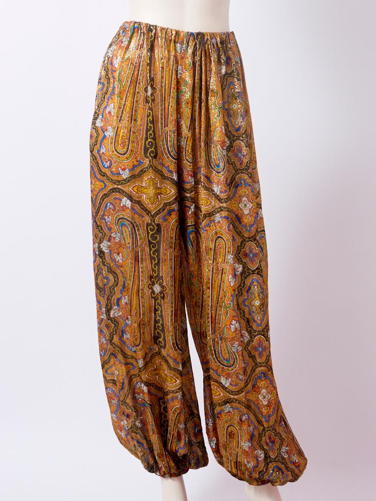 Donald Brooks Paisley Harem Ensemble In Good Condition For Sale In New York, NY