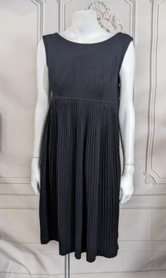 Donald Brooks Pleated Wool Jersey Baby Doll Dress