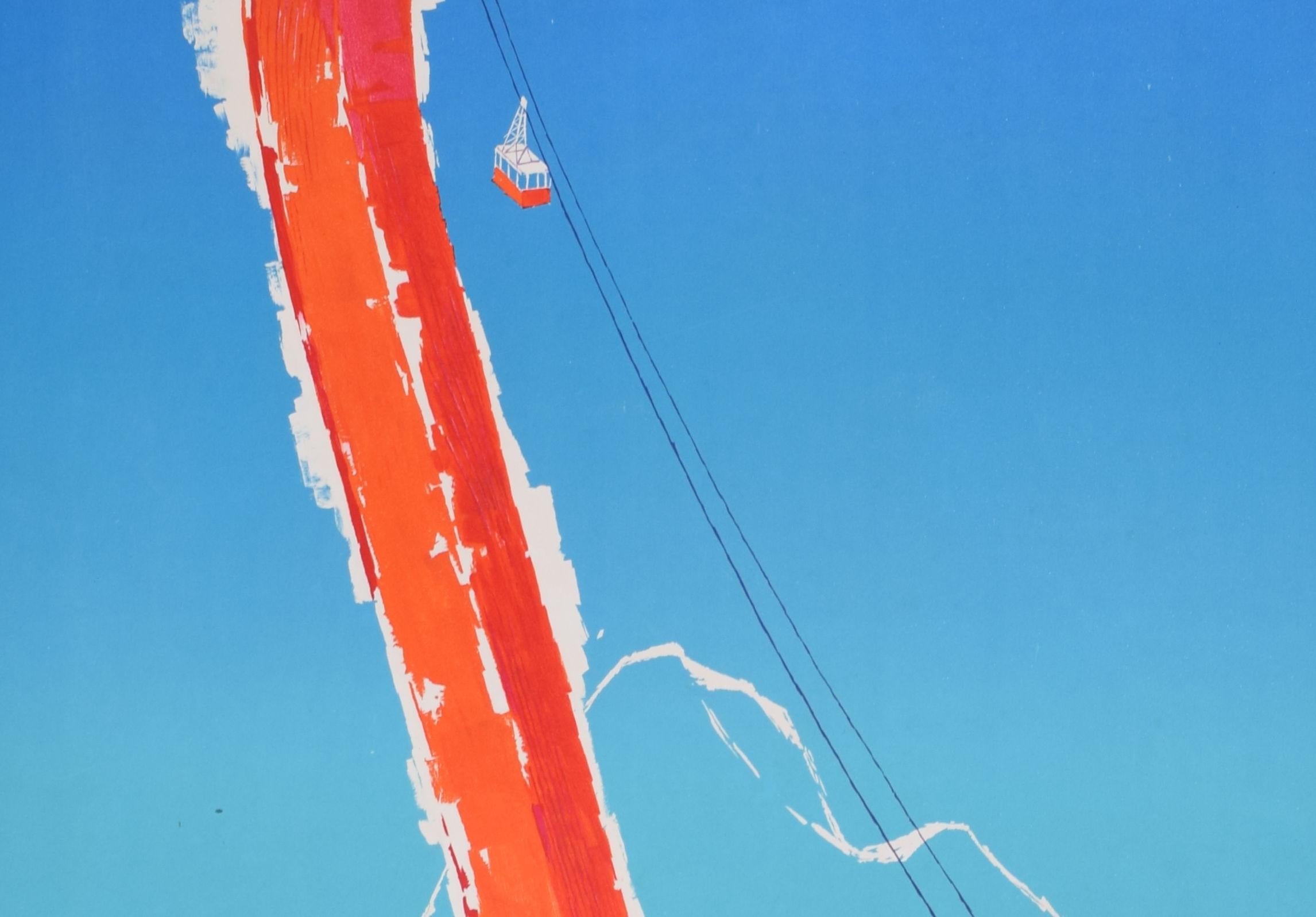 Affiche de ski vintage originale de Donald Brun, Davos, Suisse  en vente 2