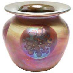 Vase en verre d'art de studio américain Donald Carlson